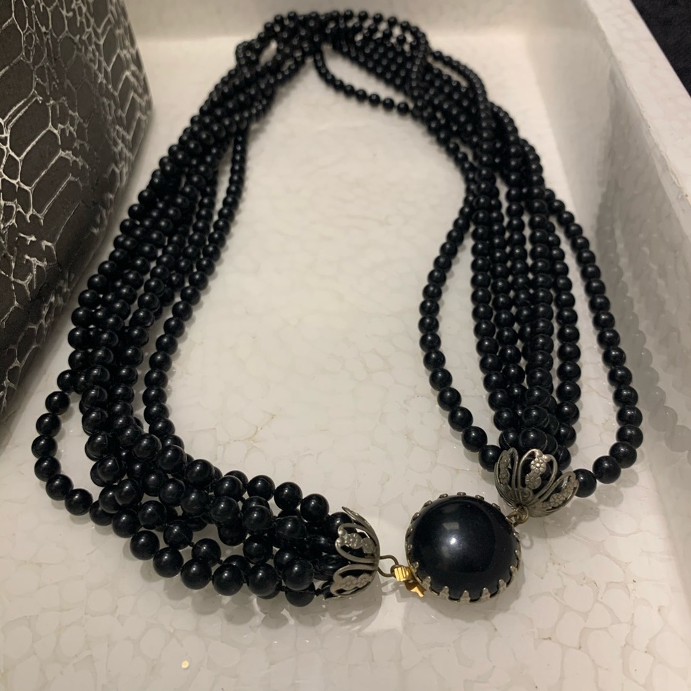 Vintage silver/beaded necklace